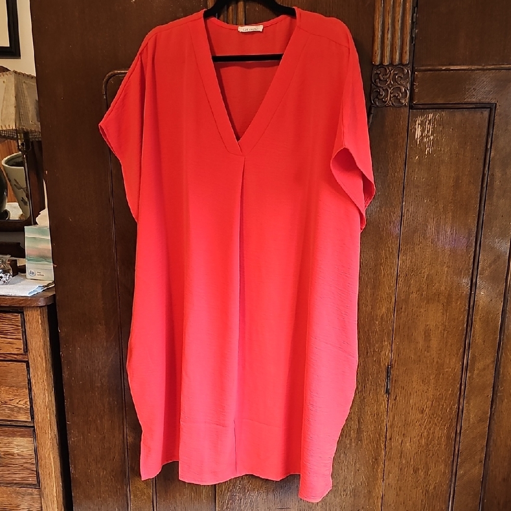 Chic Red V-Neck Women's Tunic FINAL PRICE